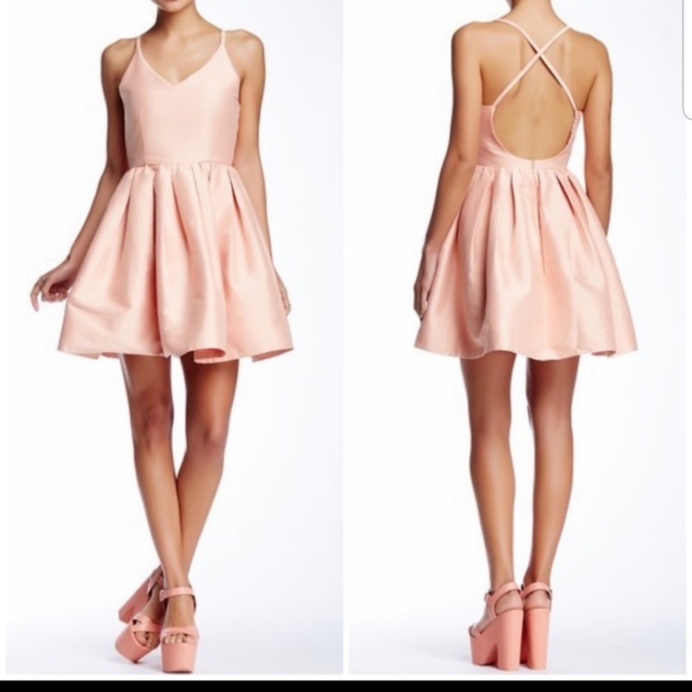 Gracia Pink Babydoll, Pleated Mini Dress -size small